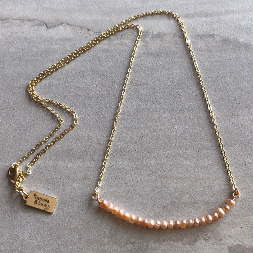 ❗️SOLD❗️ Artisan Freshwater Pearl Bar Necklace - Picture 2 of 4